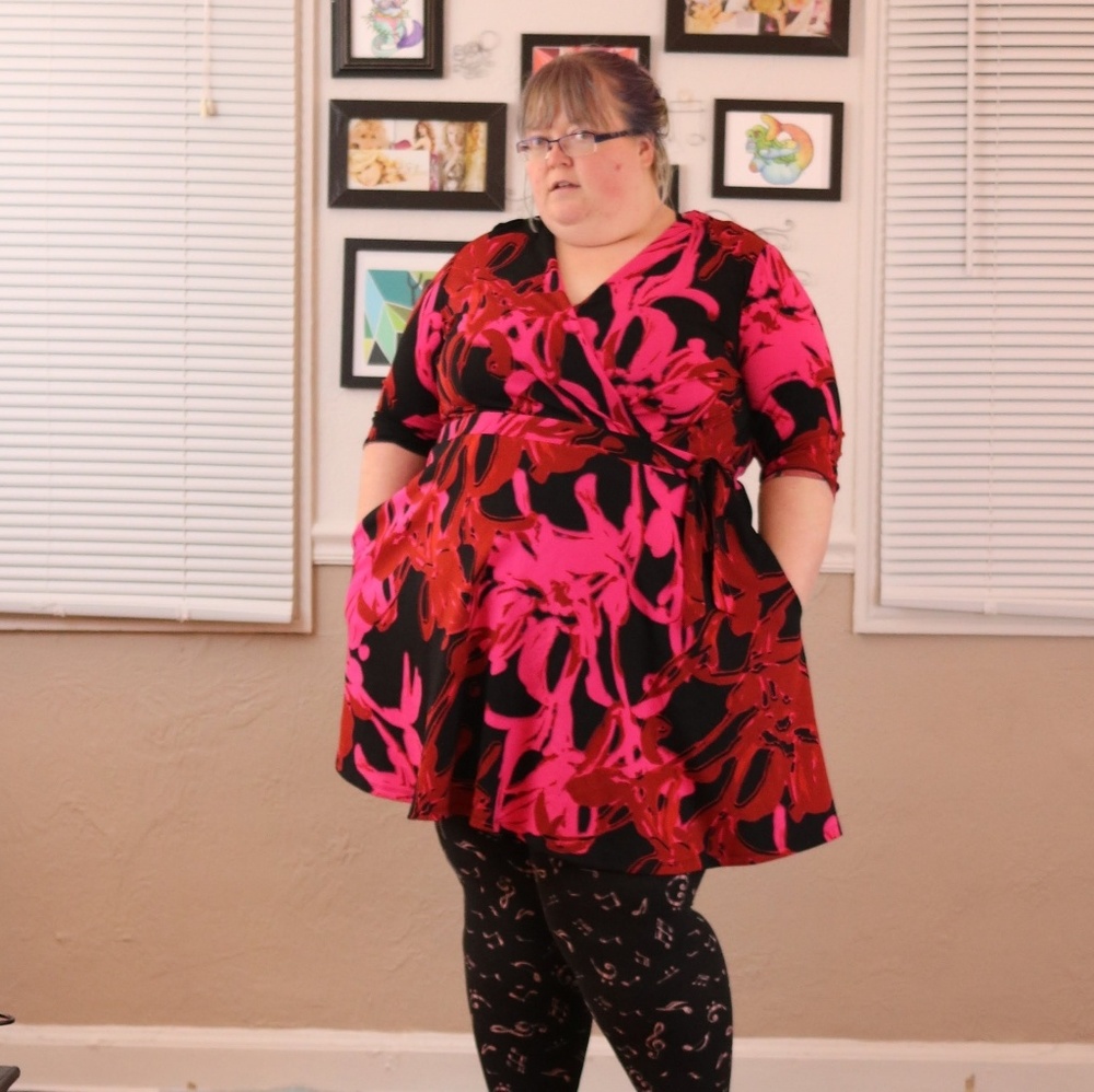 Red floral dress